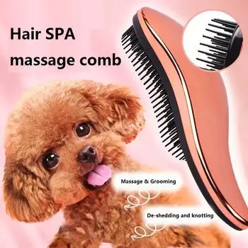 Расческа для ухода за собаками и массажная щетка, щетка для удаления шерсти у кошек и собак, щетка для удаления шерсти домашних животных, инструмент для ухода за собаками и кошками, принадлежности для домашних животных розового золота