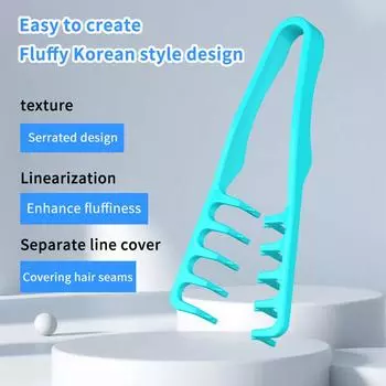 Расческа для укладки волос с широкими зубьями, накладные гребни для челки, синие волосы, пушистый парикмахерский инструмент для женщин и мужчин onesize