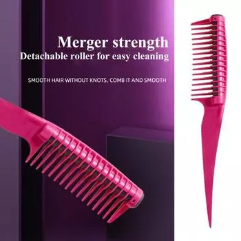 Расческа для укладки волос с вращающимся сердечником для сухого и влажного использования, разглаживающая волосы, профессиональная широкая расческа для волос, съемная вращающаяся щетка для салона
