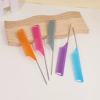 Расческа для укладки волос со стальными иглами для парикмахерских и барбершопов Highlight Comb (1 piece) розовый