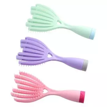 Расческа для вьющихся волос, расчески для влажной и сухой расчески двойного назначения, эластичная расческа для массажа кожи головы для мужчин розовый