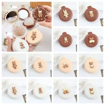 Расческа для волос Bear Bowknot Air Bag Cherry Mini складная массажная расческа с зеркалом для улицы A