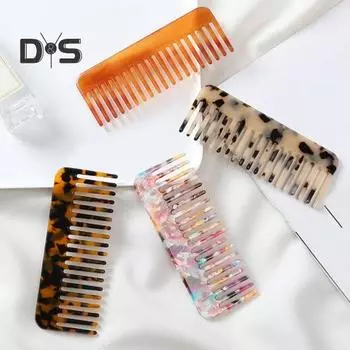 Расческа для волос из ацетата целлюлозы с широкими зубьями, антистатическая, для массажа кожи головы, карманная расческа, расческа для распутывания волос, для мужчин и женщин, для влажных, сухих, коротких и длинных вьющихся волос 4