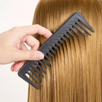 Расческа для волос, парикмахерская, антистатическая широкая расческа, душ для женщин и мужчин, волнистая чёрный