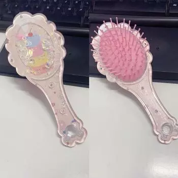 Расческа для волос с блестящей воздушной подушкой, массажная головка, выпрямитель, расческа с рисунком из мультфильма «Зыбучие пески», расческа для девочек style 2