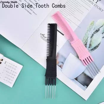 Расческа для волос с масляной головкой, мужская двухсторонняя расческа с зубцами, стальная игла, вилка, расческа для волос, парикмахерский инструмент для парикмахерских