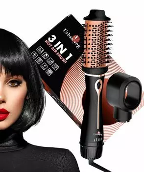 Расческа для волос Urban Yog 3 в 1 с горячим воздухом для женщин | Фен, выпрямитель и средство для придания объема в один шаг | Гарантия 1 год Pack of 1