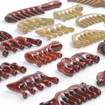 Расческа для волос утолщенная, надавливающая на акупунктурные точки, полированная, полезная, успокаивающая, снимающая беспокойство, меридианная, деревянная, для взрослых H