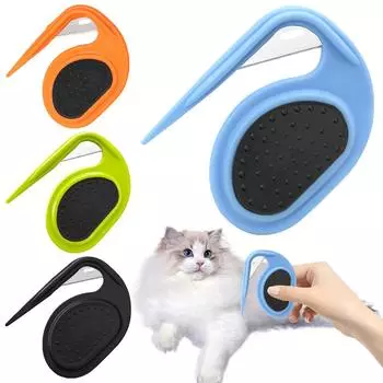 Расческа для вычесывания узлов, щетка для вычесывания домашних животных, инструмент для удаления шерсти, щетка для кошек, расческа для вычесывания узлов для домашних животных, предназначенная для удаления спутанных и запутанных волос синий