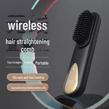 Расческа для выпрямления и завивки волос с отрицательными ионами — двойного назначения, не повреждающая волосы электрическая щетка для укладки Cherry Pink