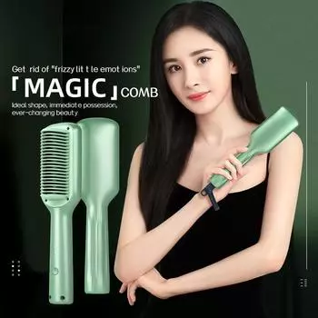 Расческа для выпрямления волос Расческа для выпрямления волос Выпрямители Расческа для выпрямления волос Салонные расчески Инструменты для парикмахеров зелёный