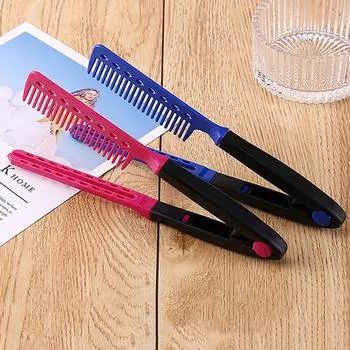 Расческа для выпрямления волос Салонная расческа для волос Расчески Парикмахерская укладка Выпрямитель для волос V-образный прямой Выпрямитель для волос розы красного