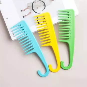 Расческа для завивки влажных волос, термостойкая и антистатическая, банная расческа с широкими зубьями и крючком