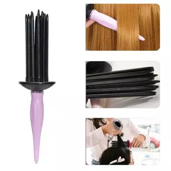 Расческа для завивки волос Curl Defining Brush Круглая расческа для вьющихся волос Красивые кудри Удобный для путешествий Инструмент для укладки волос Создать чёрный