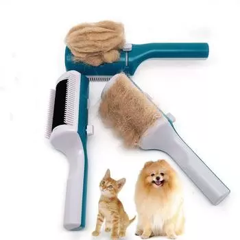 Расческа, химчистка домашних животных, расческа для депиляции, специальная расческа для сдувания кошек для собак и кошек, средства для чистки кошачьей шерсти Double row of teeth белый