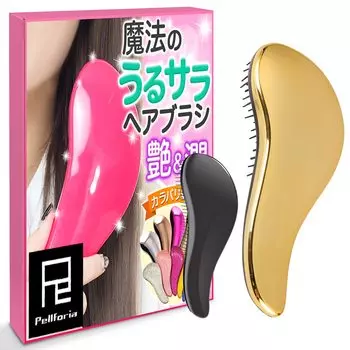 Расческа Magical Urusara Big Mini Shiny Pellforia Hairbrush, Tangle-Free [Набор 2] Щетка, Расческа, Размер, Размер, Золото, золотой