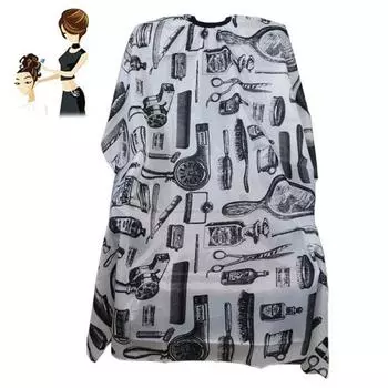 Расческа-ножницы с принтом, антистатическая парикмахерская ткань, накидка для стрижки, парикмахерский фартук белый