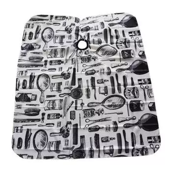 Расческа-ножницы с принтом для взрослых Антистатическая парикмахерская ткань Парикмахерский фартук Накидка для стрижки белый