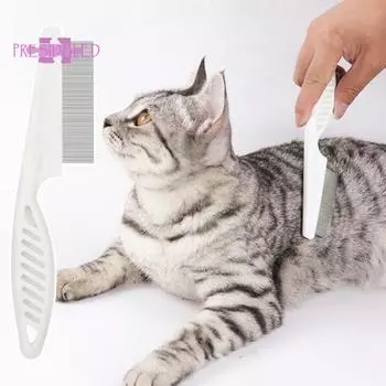 Расческа от блох для собак, кошек, анти-завязывание, длинная ручка, инструмент для удаления блох, чистящая расческа для ухода за кошачьей шерстью, товары для домашних животных L