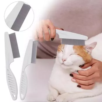 Расческа от блох, многофункциональная расческа для волос, удаление пятен от блох и слез, расческа от блох для собак, тонкая расческа, расческа для ухода за шерстью One Size