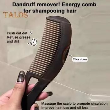 Расческа от перхоти Самоочищающаяся полая зубная щетка для массажа кожи головы Частицы жира для удаления грязи Уменьшение зуда Расческа для ухода за кожей головы с ручкой для соскабливания кожи A