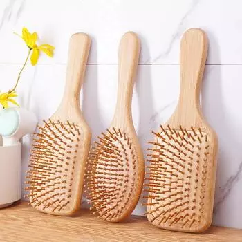 Расческа Phyllostachys Pubescens на воздушной подушке, большая доска, расческа из бамбукового дерева, массажная антистатическая расческа с воздушной подушкой, уход за прямой расческой для волос 5695