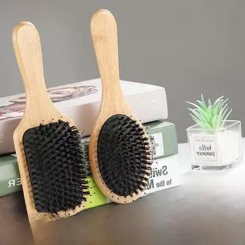 Расческа-подушка из свиной щетины Nanzhu - большая овальная расческа с воздушной подушкой для массажа кожи головы