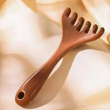 Расческа с длинной ручкой и широкими зубьями Meridian Tool для чесания спины Spa Handheld Meridian Massage Comb Hair Care onesize