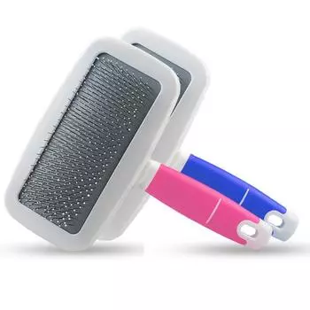 Расческа с иглой для кошек, щетка для ухода за домашними животными, щетка для купания, чистящие грабли, принадлежности для инструментов для красоты собак белый