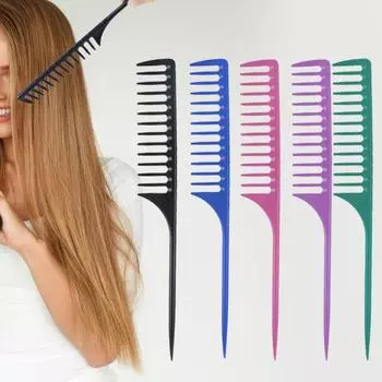 Расческа с крысиным хвостом, нескользящая, с широкими зубьями, удобная ручка, массажная, антистатическая, парикмахерская, расческа с острым хвостом, аксессуары для парикмахерских салонов