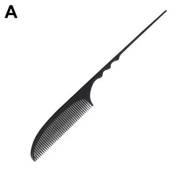 Расческа с острым кончиком, мягкая, с мелкими зубьями, для укладки волос, термостойкая, с металлическим шпилем, расческа-хвостик для пробора, салонная расческа-хвостик для окрашивания