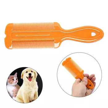 Расческа с пластиковой ручкой, аксессуар для домашних животных, двухсторонняя расческа от вшей, расчески для волос 4.5*15.8cm