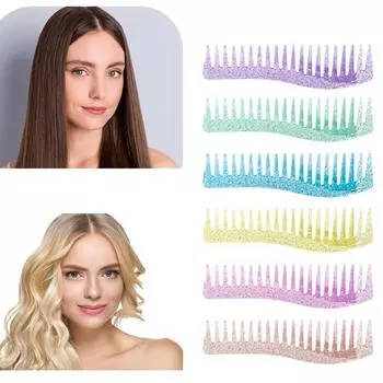 Расческа с широкими зубьями, расческа для распутывания волос, прочная щетка для волос, подходит для вьющихся волос, длинных волос, влажных волос всех типов светло-розовый