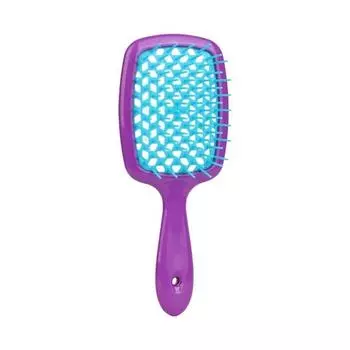 Расческа с вентилируемой ручкой для распутывания волос, сухая, длинная, массажная, для влажной кожи головы, эргономичная, для вьющихся, пушистых волос фиолетовый