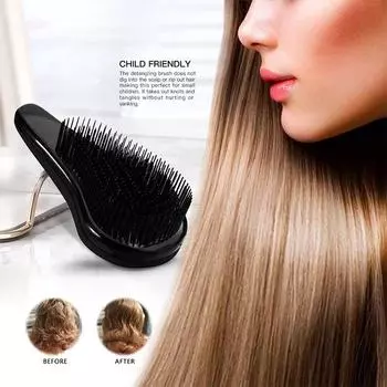 Расческа с волшебной ручкой большого размера, антистатическая массажная щетка для волос, распутывание, массажная расческа для душа, расческа для салона, инструмент для укладки волос purple1