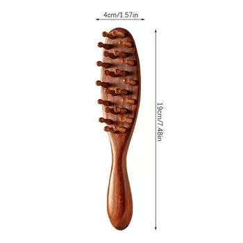 Расческа с золотистой сандаловой головкой Meridian, расческа из натурального сандалового дерева с длинной ручкой, многофункциональная вставная зубчатая массажная расческа с 22 ногтями