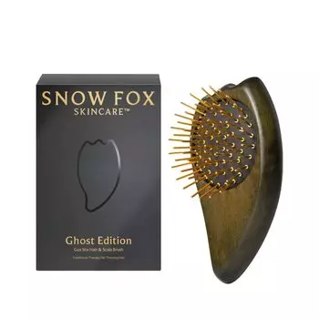 Расческа Snowfox Premium FOX Cassa Ghost от известного парикмахера и визажиста, массаж головы, спа-уход за волосами, подарок с гарантией чёрный