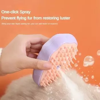 Расческа-спрей для домашних животных 3 в 1, электрическая мягкая силиконовая расческа-спрей для кошек, расческа для красоты домашних животных, расческа для удаления шерсти, чистящая паровая расческа-спрей фиолетовый