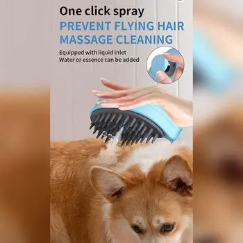 Расческа-спрей для домашних животных, паровая щетка для кошек, щетка для ухода за кошками с паром, аккумуляторная паровая щетка для собак и кошек синий
