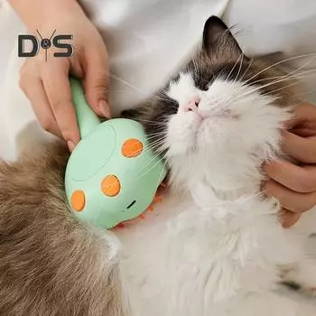 Расческа-спрей для кошек, живущих в помещении, самоочищающаяся расческа для домашних животных, массажная щетка, средство для удаления шерсти у длинношерстных и короткошерстных кошек и собак жёлтый