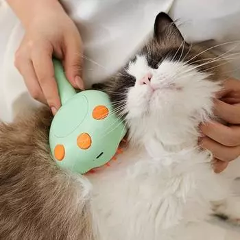 Расческа-спрей для кошек, живущих в помещении, самоочищающаяся расческа для домашних животных, массажная щетка, средство для удаления шерсти у длинношерстных и короткошерстных кошек и собак жёлтый