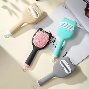 Расческа Sudi Big Face Cat Air Cushion Comb: Высококачественный резиновый массажер для волос для пушистых и гладких волос зелёный