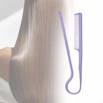 Расческа-выпрямитель для волос Flat Iron Comb, профессиональная, пробор для прямой укладки фиолетовый