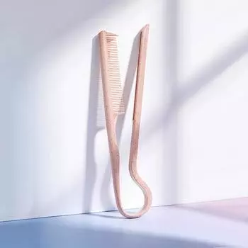 Расческа-выпрямитель V-образная из пшеничной соломы Инструмент для домашней укладки Расческа-выпрямитель Уход за волосами розовый