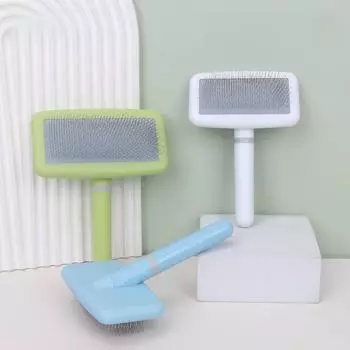 Расчески: Маленькая белая пушистая квадратная головка - расческа с иглами, предотвращающая спутывание шерсти для собак и кошек Small белый