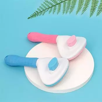 Расчесывание щенков, специальная расческа для длинношерстных собак, для удаления плавающих волос, расческа-иголка для домашних собак, щетка для расчесывания собак, чистящие средства для шерсти серый