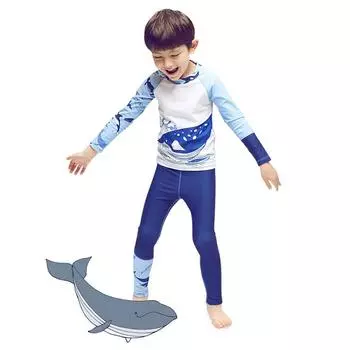 Рашгард для маленьких мальчиков, комплект из двух предметов, детский рашгард с длинными рукавами и длинные штаны, солнцезащитный костюм для серфинга, купальный костюм, купальный костюм, От 2 до 9 лет 6