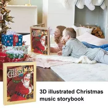 Раскладная книга «Ночь перед Рождеством» Рождественская музыкальная книга со светом и звуком 3D-иллюстрированная настольная книга с картинками для детей 1pc