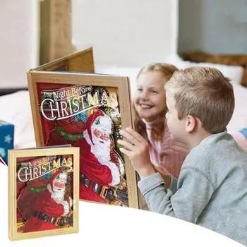 Раскладная книга «Ночь перед Рождеством» Рождественская музыкальная книга со светом и звуком 3D-иллюстрированная настольная книга с картинками для детей 1pc