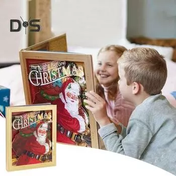 Раскладная книга «Ночь перед Рождеством» Рождественская музыкальная книга со светом и звуком 3D-иллюстрированная настольная книга с картинками для детей 1pc